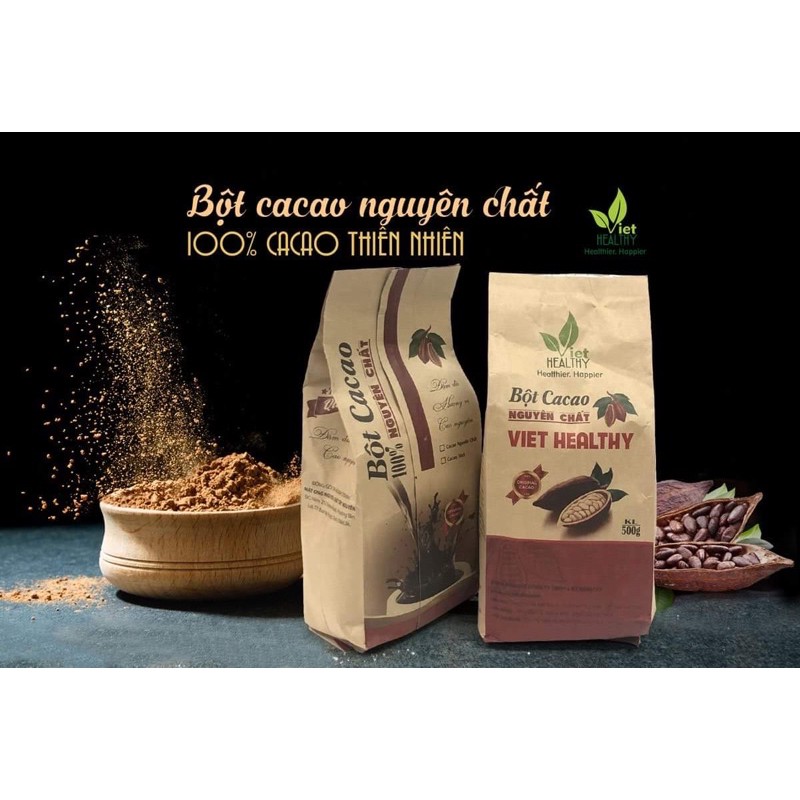 Bột Cacao nguyên chất 500g Viethealthy