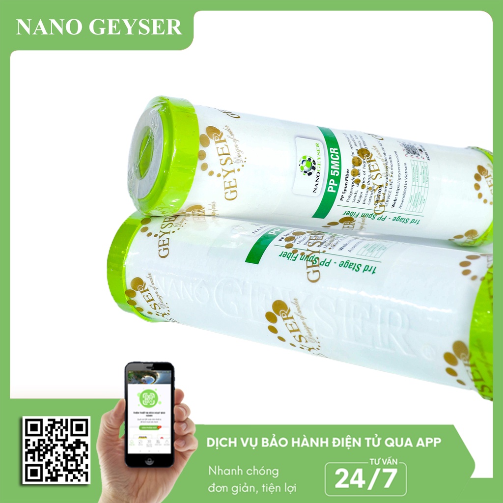 Lõi lọc nước số 1 máy RO, Lõi PP 5 Micron, Dùng cho các dòng máy lọc nước RO, Kangaroo, Karofi, Aqua...