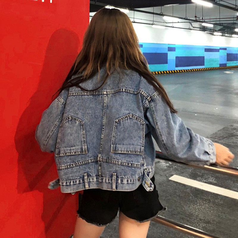 ÁO KHÓA JEANS NỮ TÚI TO ULZZANG
