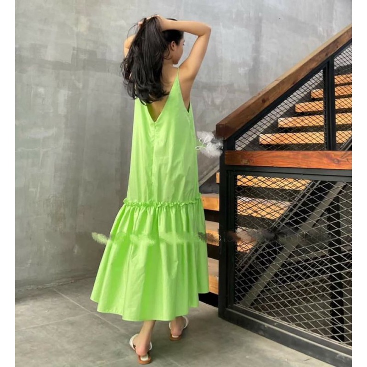 Đầm thô 2 dây midi