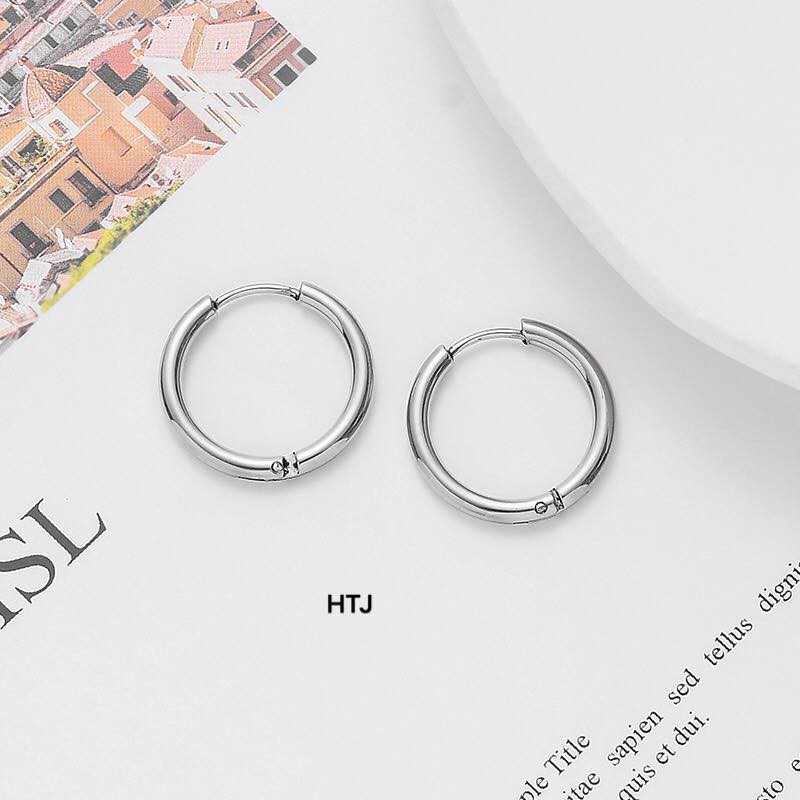 Bông tai bạc Bibi - Khuyên tai vòng tàu cá tính dành cho cả nam và nữ