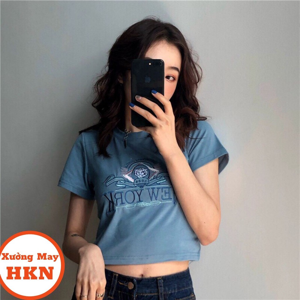 Áo Croptop Nữ New York Chất Liệu Bozip Mã 045 Xưởng May HKN