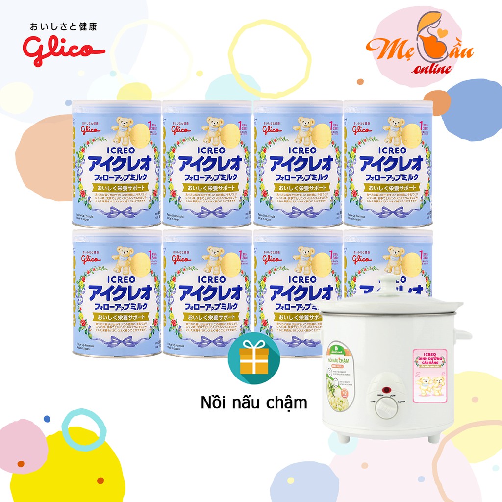 Combo 8 Lon Sữa Glico Icreo Số 1 820g