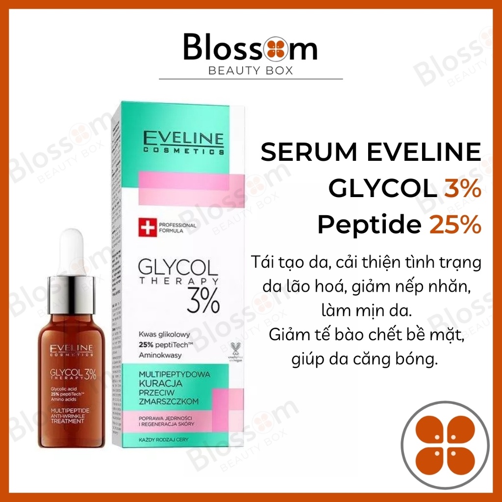 Serum chống lão hoá Eveline GLYCOL 3% + Peptide 25% 18ML