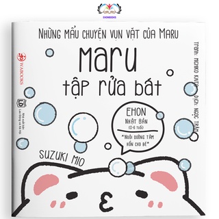 Sách ehon cho bé 2 tuổi - Maru tập rửa bát - Ehon nhật bản cho bé 2 8 tuổi wabooks