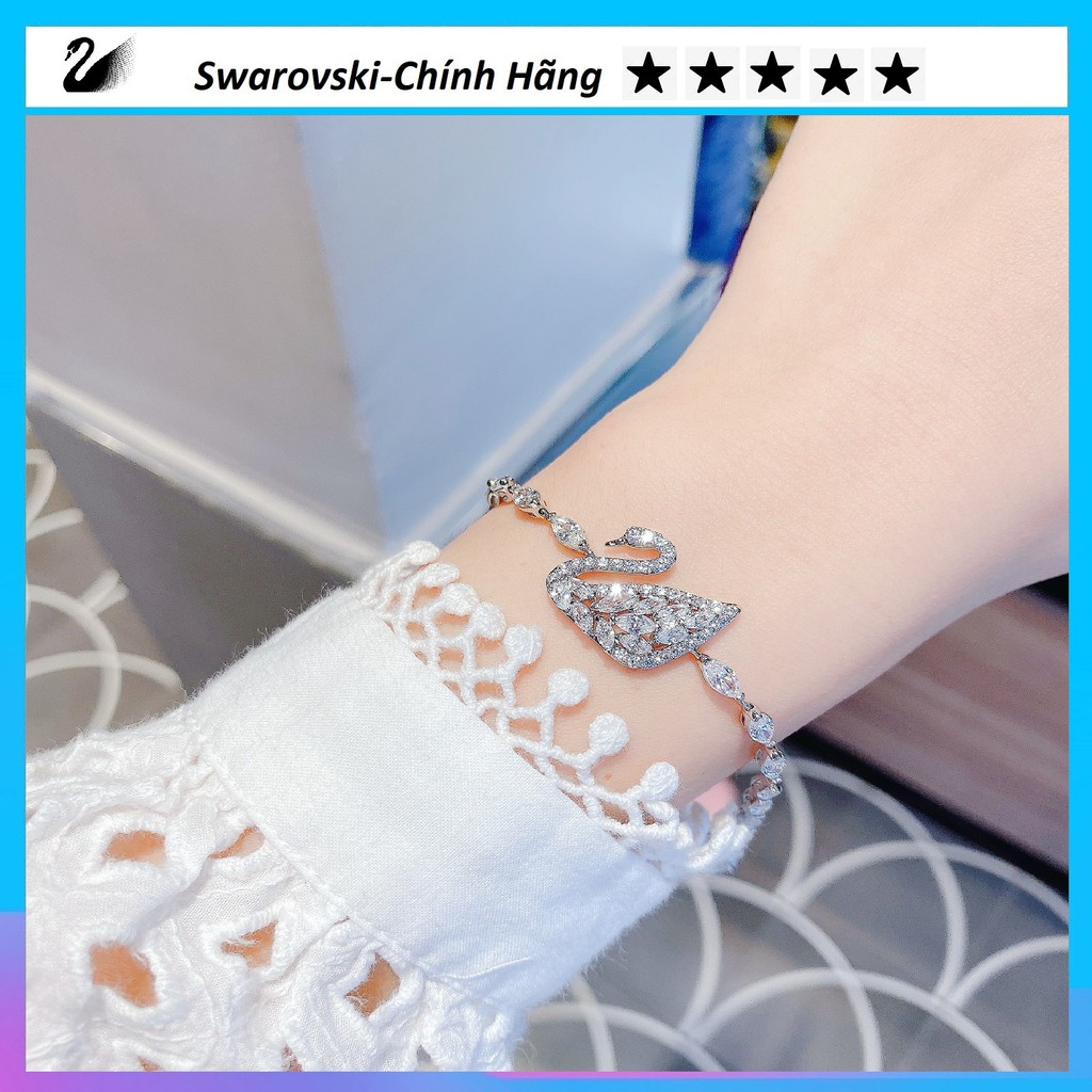 [Swarovski Chính Hãng] VòngTay Nữ-Swarovski Swan Lake Bracelet, White, Rhodium Plating Săn sale OFF 40%