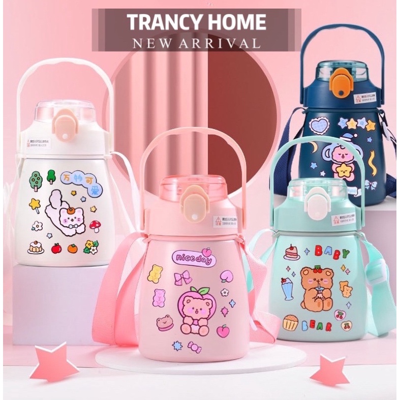 Bình Giữ Nhiệt Trancy cute Bình Đựng Nước Inox304 Dung Tích 1100ML BTC05