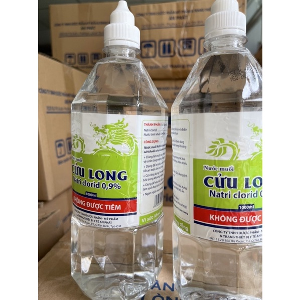nước muối sinh lý 0,9% chai 1000 mL, hiệu cứu Long