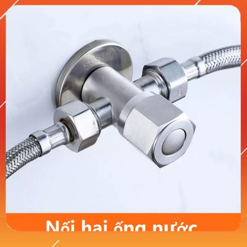 Van giảm áp T cầu Chất liệu Inox SUS 304 chia nước giảm áp lực và khóa 2 đường nước bền đẹp
