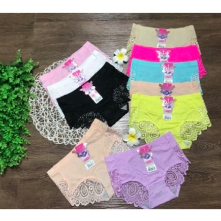 Quần lót đúc su phối ren cao cấp 9871, quần lót su hoa cực đẹp phối ren độc đáo