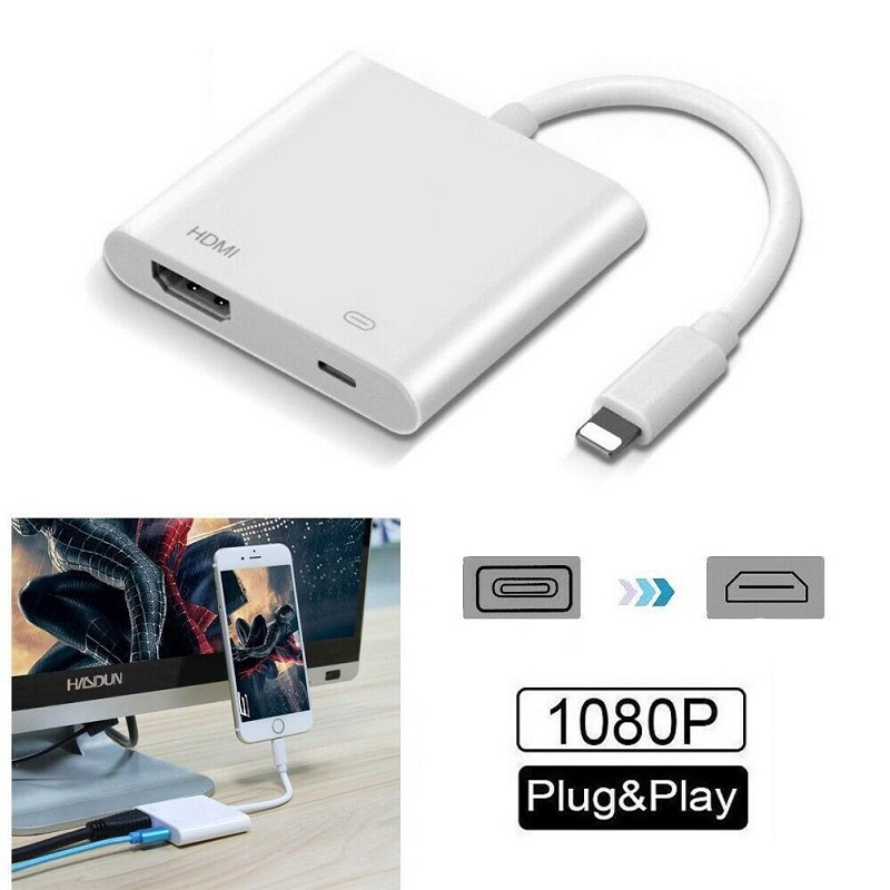 Dây cáp HDMI HD AV 1080P chuyển chui cáp sạc thành cổng HDMI dành cho tablet táo IOS IP11 Pro Max X XS XR
