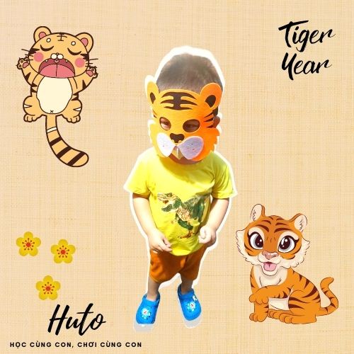 Mặt Nạ Hổ, Mặt Nạ Hóa Trang, Đồ Chơi Tết Cho Bé Yêu