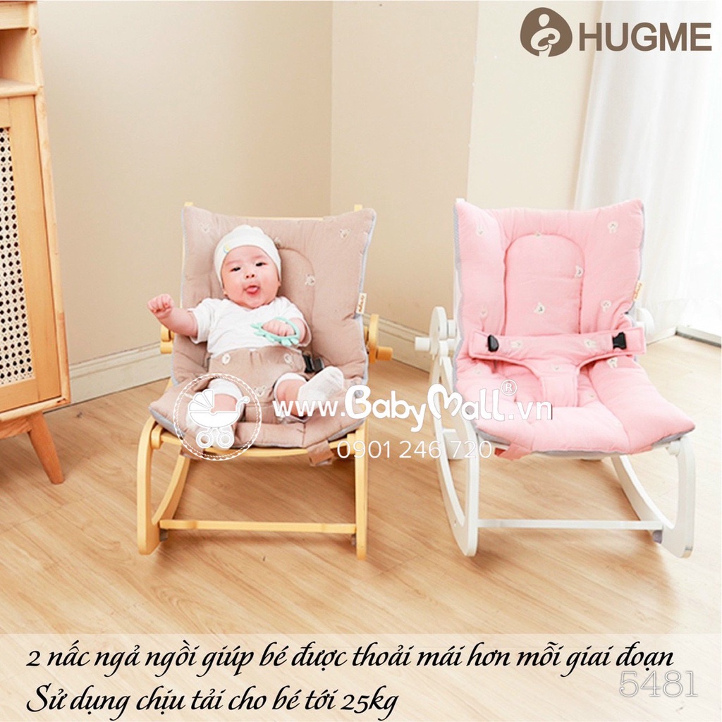 Ghế bập bênh gỗ Hugme (kèm đệm)