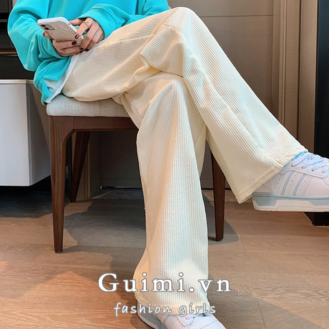 Quần dài NZN ống rộng lưng cao màu trơn thời trang mùa thu mới cho nữ