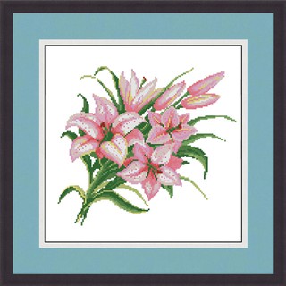 Tranh thêu chữ thập hoa ly - in trên vải - Xartshop hc010