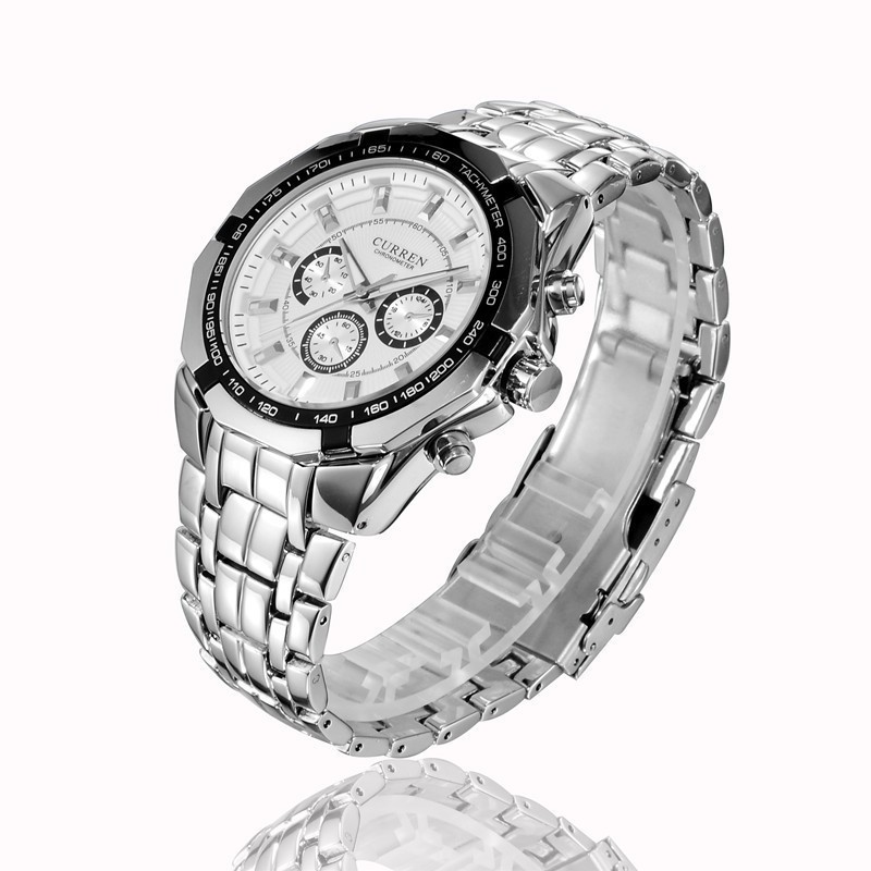 Đồng Hồ Quartz CURREN 8084 Bằng Thép Không Gỉ Chống Thấm Nước Phong Cách Quân Đội Sang Trọng Thời Trang Cho Nam