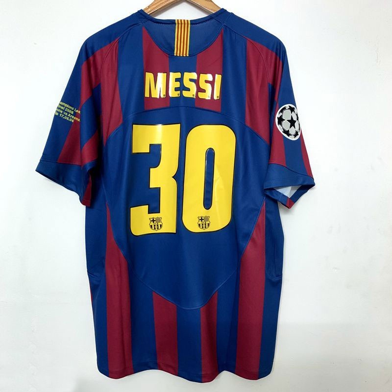 Áo Thun Đá Banh Tuyển Barcelona 2005-06 S-XXL 10 Ronaldo 30 MESSI