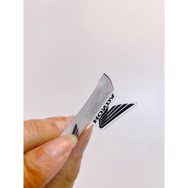 Cặp 2 tem dán bảng số logo cánh chim đen 2.4x1.9cm, tem trong suốt cao cấp