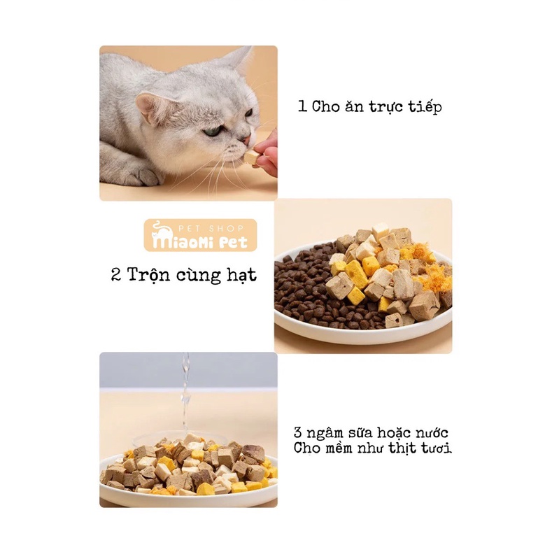 THỨC ĂN ĐÔNG KHÔ MIX 3 LOẠI CHO CHÓ MÈO