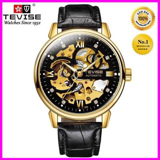 Đồng hồ nam dây da cao cấp automatic tevise chính hãng (tặng kèm hộp)
