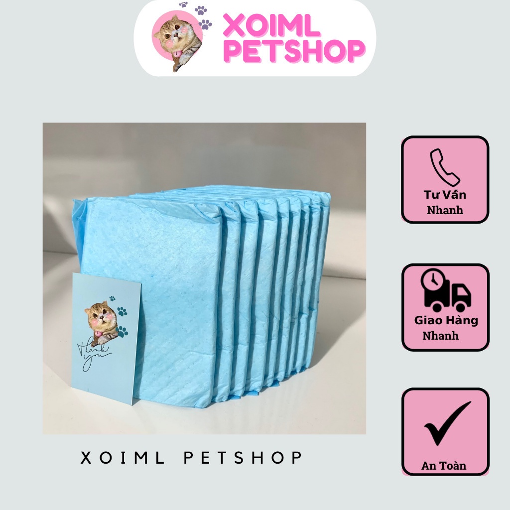 Tấm tã lót cho chó mèo đi vệ sinh vào khay, chuồng bằng giấy siêu thấm hút (Bán Lẻ)