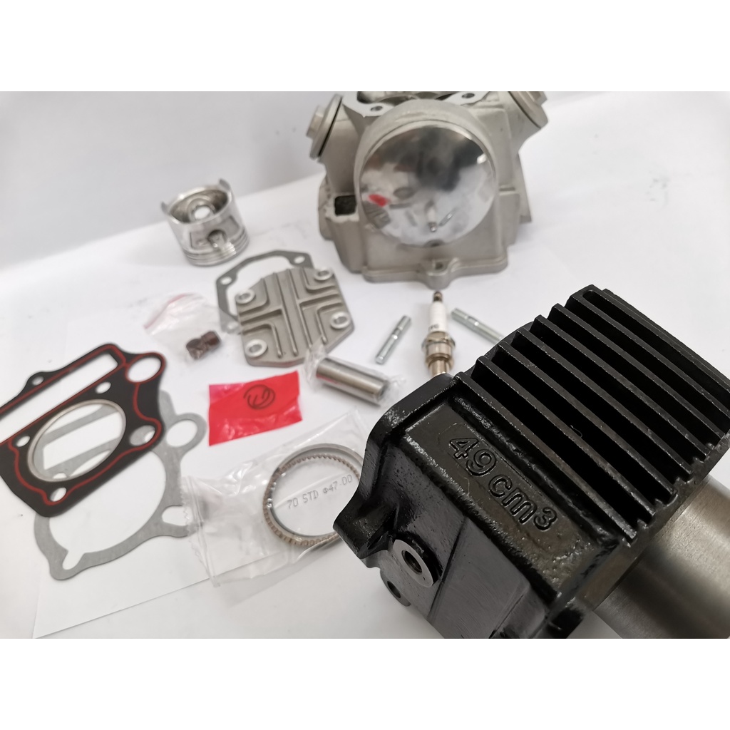 Full bộ đầu bò+lòng hơi cub 50 trái 47 hơi 70cc dài 63 gắn được nhiều dòng xe 50cc