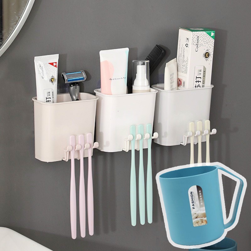 Kệ Cắm Bàn Thải Kèm Cốc Uống Nước Có Quai Nhựa Nhám Cao Cấp - E6