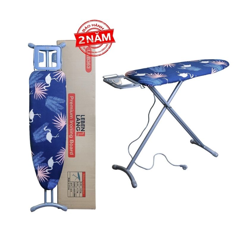 Bàn để ủi LEBENLANG bàn để là quần áo đứng ngồi tùy ý khung bằng thép tặng tấm lót thay thế của Đức