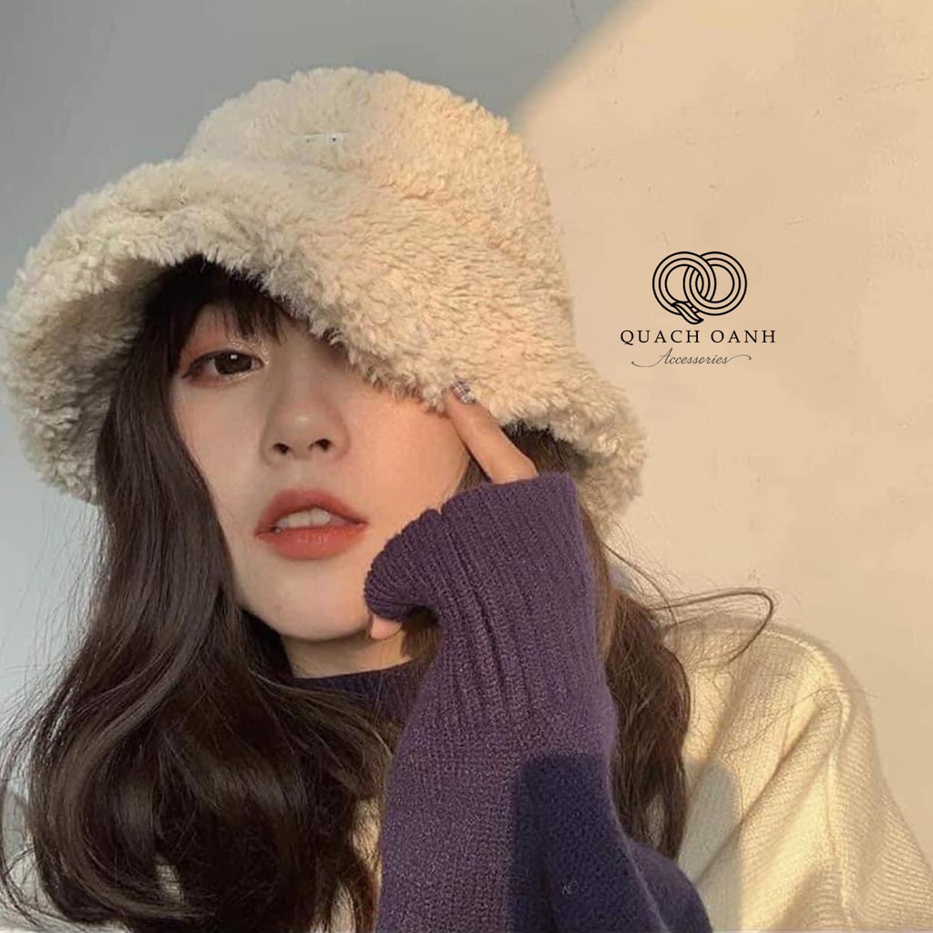 Mũ Lông Cừu❤️CAM KẾT CHẤT LƯỢNG❤️Mũ bucket lông cừu phong cách Hàn Quốc mềm mại - MU4