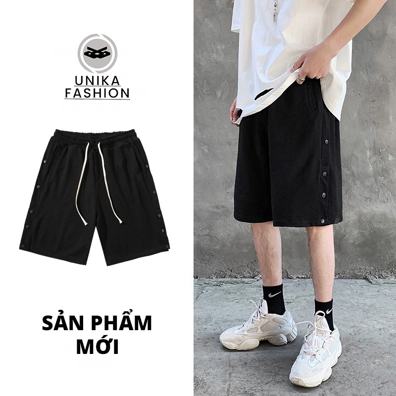 Quần short nam UNIKA quần đùi lửng thể thao mặc nhà đường khuy nút trơn 2 bên Unisex QSK02