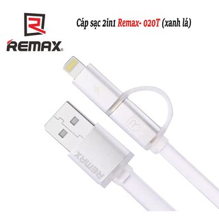 Cáp sạc 2 in 1 cho ai pone và Android cổng L và MicroUSB Remax- 020T (5 màu)