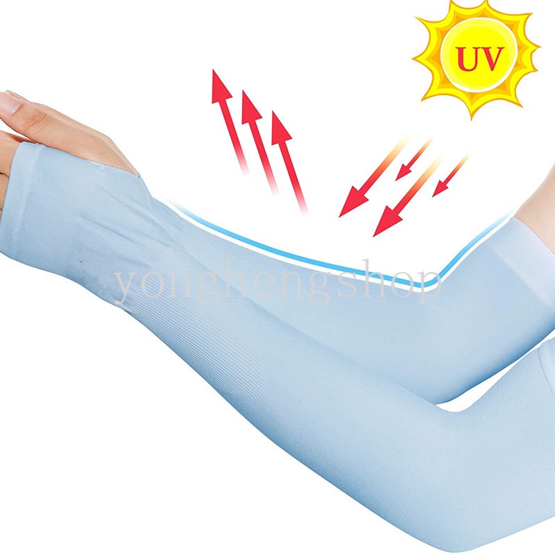 Găng Tay Chống Nắng Bằng Lụa Lạnh Co Giãn Màu Gradient Thời Trang Mùa Hè Cho Nam Và Nữ