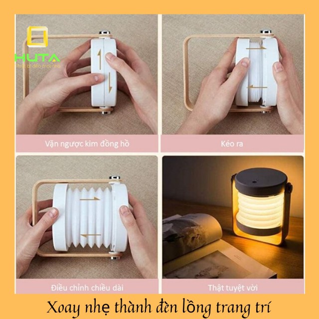 [ĐA NĂNG] Đèn đọc sách để bàn cảm ứng, 3 chế độ sáng, tích điện, biến hình thành đèn ngủ - HUTA shop