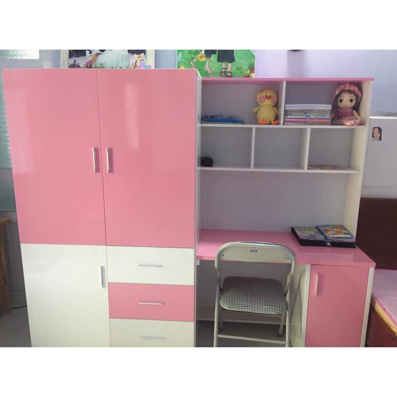 Tủ nhựa siêu bền 2 cánh tủ kèm bàn học nhựa đài loan