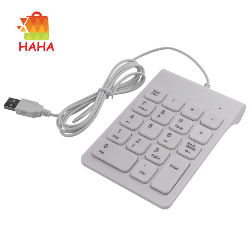 Bàn phím số 18 phím có dây USB mini màu trắng