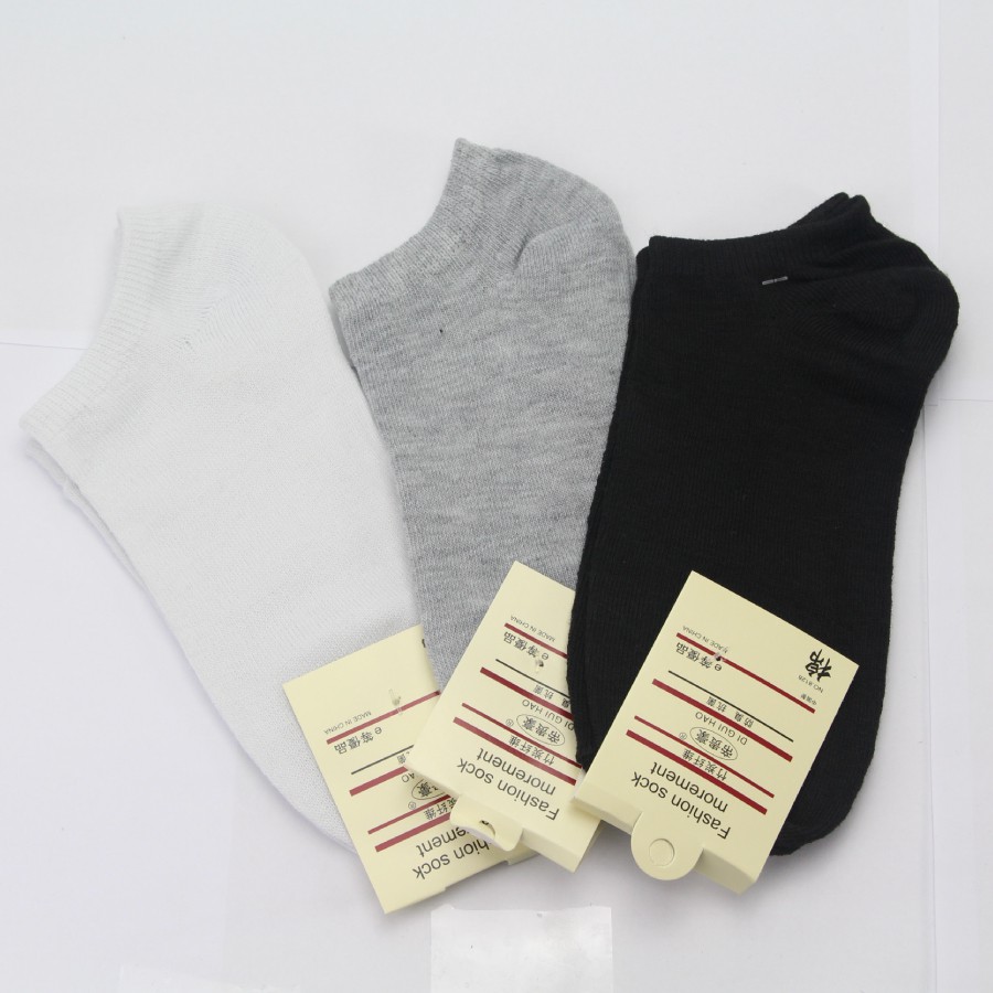 Tất nam cổ ngắn, vớ nam nữ cotton cao cấp xuất dư TAT01