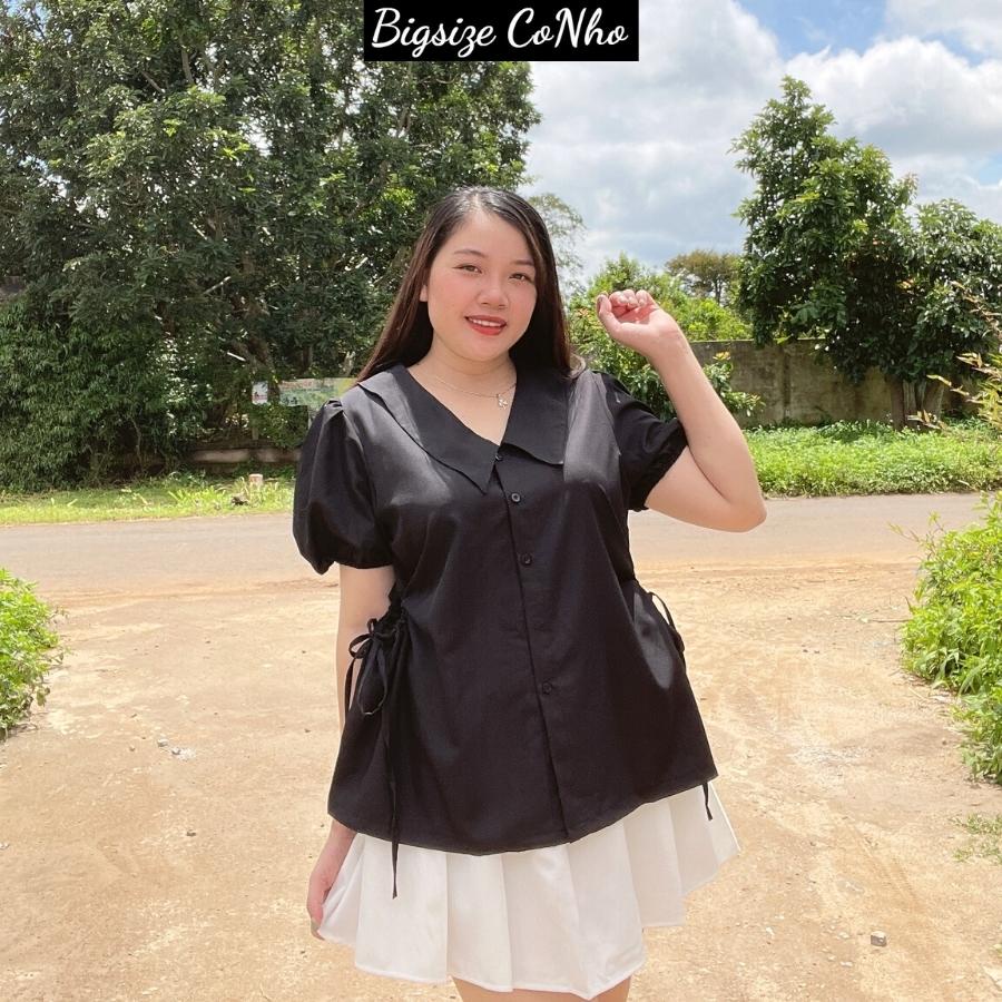 Áo sơ mi babydoll bigsize nữ bo khoét eo che bụng SM3