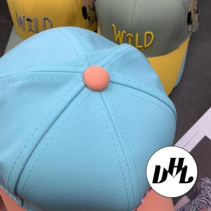( Size 4 - 10 tuổi ) Mũ Lưỡi Trai Thêu WILD Khoá Dán Phối Màu Thời Trang QC Cho Bé
