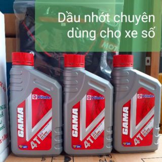 Combo gồm 3 chai Dầu nhớt   GamaV API SAE 20W50 dung tích 0.8 lít là dầu nhớt chuyên dùng cho xe số.