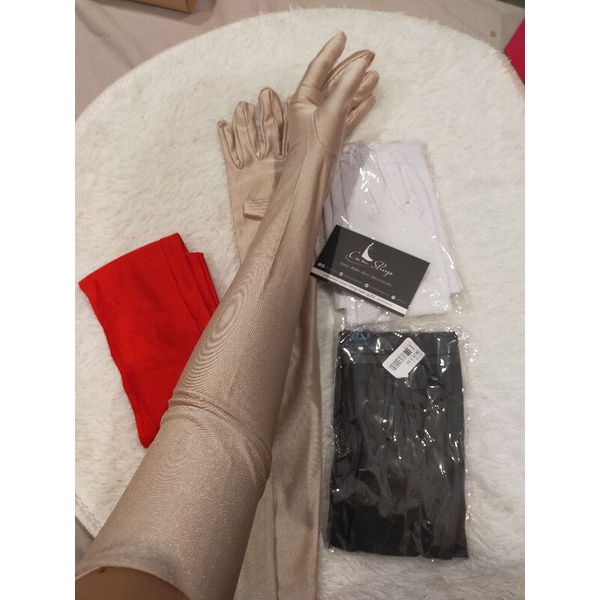 Găng tay vải dáng dài găng tay dự tiệc cho nữ