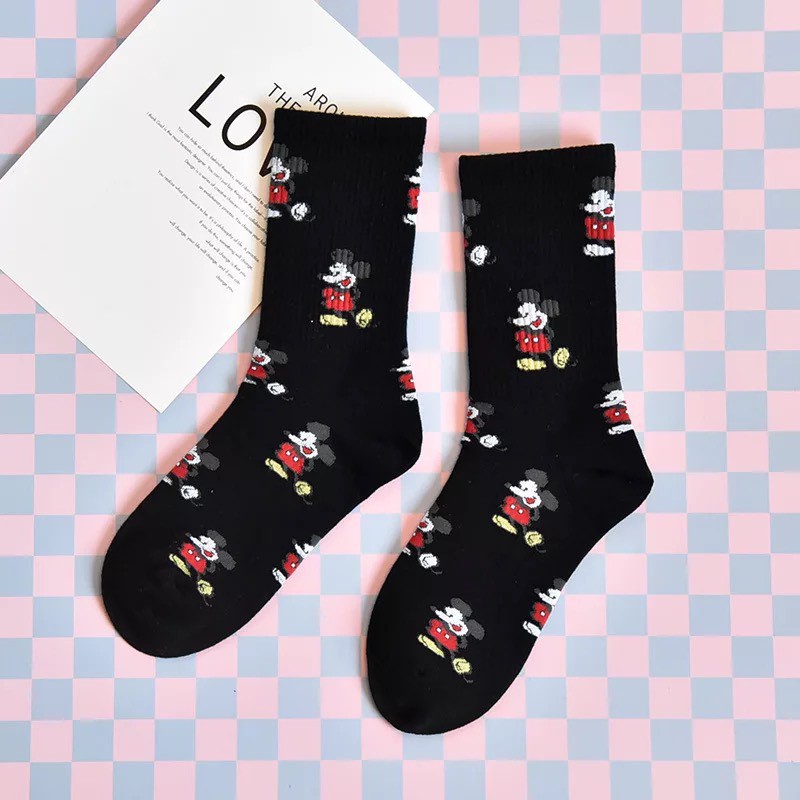 tất nữ cổ cao in hình hoạt hình Mickey TN81