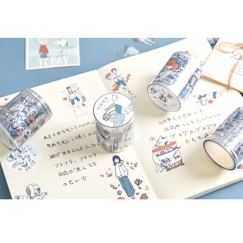 Cuộn Băng Dính Washi Tape Trong Suốt 3M Họa Tiết Anime Trang Trí Sổ DIY [Xinh Lắm Cơ Í]