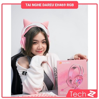 Tai nghe gaming dareu eh469 pink - hàng chính hãng - bảo hành 12 tháng