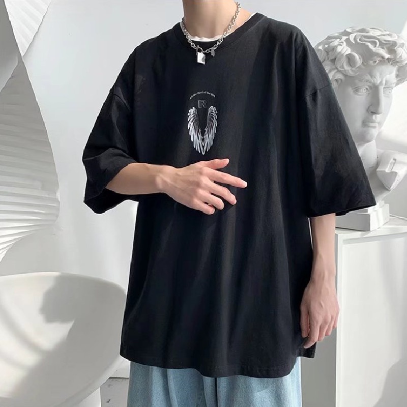 Áo Thun Tay Ngắn Dáng Rộng In Chữ Phong Cách Hip Hop Đường Phố Nhật Bản Thời Trang Mùa Hè Cho Nam Và Nữ