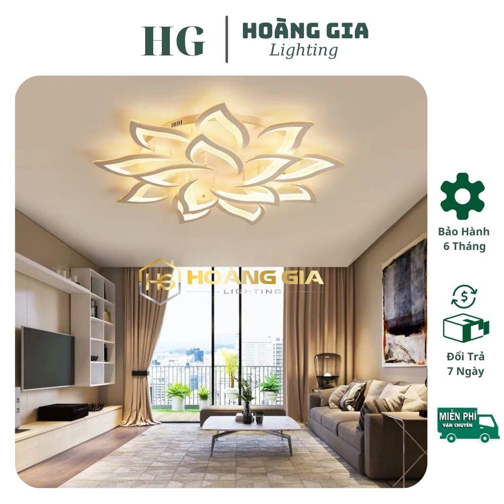 Đèn Ốp Trần - Đèn LED Ốp Trần 14 Cánh Có 3 Chế Độ Sáng - Kèm Điều Khiển Từ Xa - Bảo Hành 12 Tháng