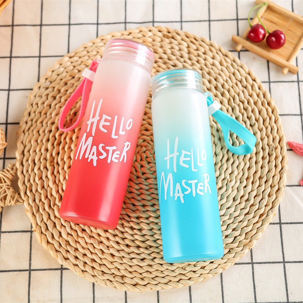 [MUA 3 TẶNG 1] Bình nước thủy tinh Hello Master 400ml an toàn sức khỏe 5 màu sắc unisex Harry's Bottle | BigBuy360 - bigbuy360.vn