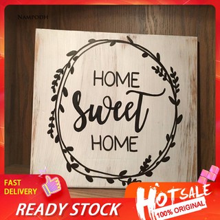 Tấm Gỗ Vuông In Chữ Home Sweet Home Trang Trí Phòng Khách