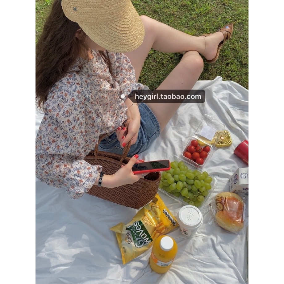 SUXI Áo Sơ Mi Tay Dài Họa Tiết Hoa Thời Trang Hàn Quốc Cho Nữ