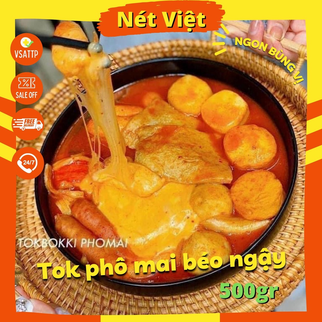 Set Lẩu Tokbokki Phô Mai Topping Viên Thả Lẩu Malaysia, Khay 500gr đủ cho 2 người