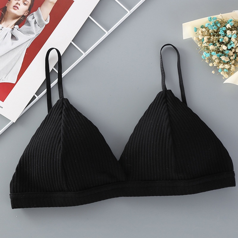 Áo Ngực Tam Giác Cúp Ngực Nhỏ Không Gọng Thép Một Hàng Nút Kiểu Pháp JP5